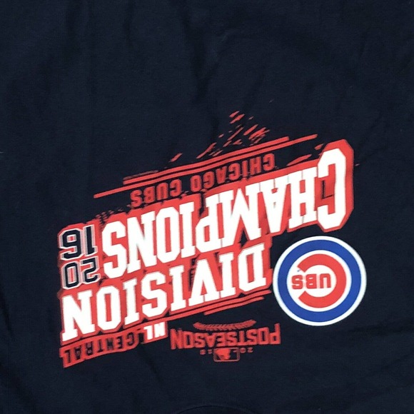 Chicago Cubs Shirt Mens Large Blue Short Sleeve Tee 2016 Division Champions MLB - Picture 5 of 7